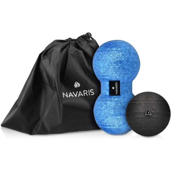 Navaris 2x Peanut Duo Massage Ball - Σετ με 2 Μπάλες Μασάζ - Blue / Black - 48106.04