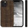 KW iPhone 12 / iPhone 12 Pro Θήκη από Φυσικό Ξύλο Design Indian Sun - Dark Brown - 52734.05