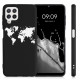 KW Samsung Galaxy A22 4G Θήκη Σιλικόνης Design Travel Outline - Black / White - 55497.02