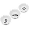 Navaris Cat Bowls - Σετ με 3 Μπολ Φαγητού και Νερού - 130 ml - White - 51398.03