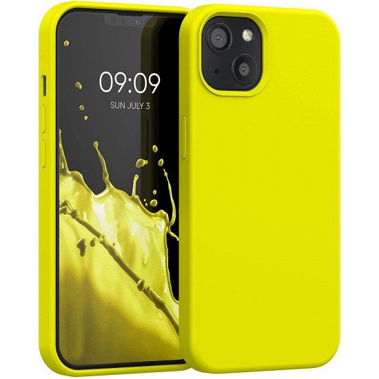 KW iPhone 13 Θήκη Σιλικόνης Rubberized TPU - Lemon Yellow - 55878.149