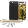 KW iPhone 12 / iPhone 12 Pro Θήκη Σιλικόνης TPU με Λουράκι - Διάφανη - Gold - 52730.21
