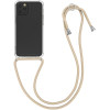 KW iPhone 12 / iPhone 12 Pro Θήκη Σιλικόνης TPU με Λουράκι - Διάφανη - Gold - 52730.21