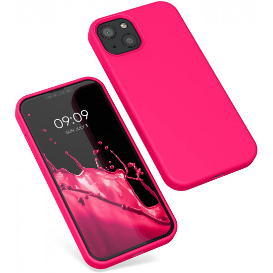KW iPhone 13 Θήκη Σιλικόνης Rubberized TPU - Neon Pink - 55878.77