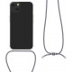 KW iPhone 13 Θήκη Σιλικόνης TPU με Λουράκι - Διάφανη / Grey - 55949.22