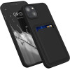 KW iPhone 13 Θήκη Σιλικόνης TPU με Υποδοχή για Κάρτα - Black - 55955.01