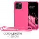 KW iPhone 13 Pro Θήκη Σιλικόνης TPU με Λουράκι - Neon Pink - 55964.77