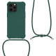 KW iPhone 13 Pro Θήκη Σιλικόνης TPU με Λουράκι - Dark Green - 55964.80