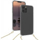 KW iPhone 13 Pro Max Θήκη Σιλικόνης TPU με Μεταλλικό Λουράκι - Διάφανη / Gold - 55979.21