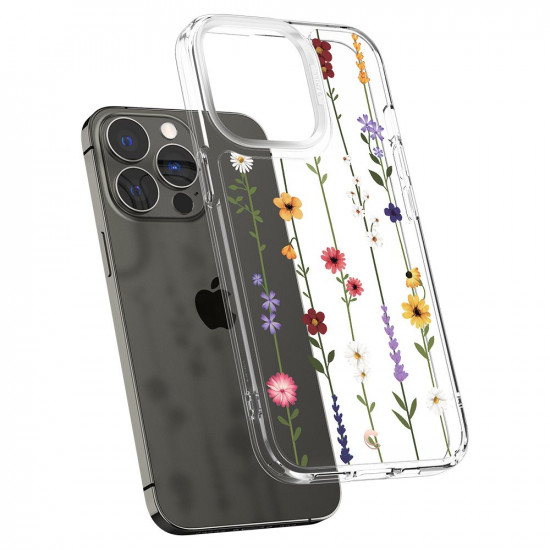 CYRILL iPhone 13 Pro Cecile Σκληρή Θήκη με Πλαίσιο Σιλικόνης - Flower Garden