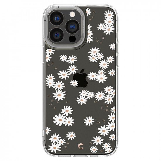 CYRILL iPhone 13 Pro Max Cecile Σκληρή Θήκη με Πλαίσιο Σιλικόνης - White Daisy