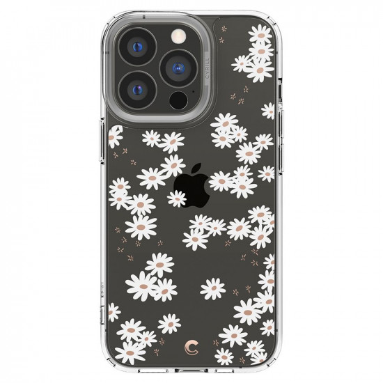 CYRILL iPhone 13 Pro Cecile Σκληρή Θήκη με Πλαίσιο Σιλικόνης - White Daisy