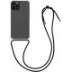 KW iPhone 13 Pro Θήκη Σιλικόνης TPU με Λουράκι - Διάφανη / Black - 55963.01