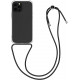 KW iPhone 13 Pro Max Θήκη Σιλικόνης TPU με Λουράκι - Διάφανη / Black - 55976.01
