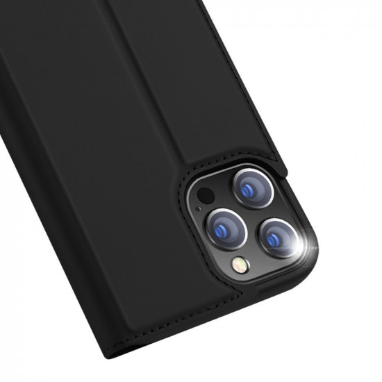 Dux Ducis iPhone 13 Pro Max Flip Stand Case Θήκη Βιβλίο - Black