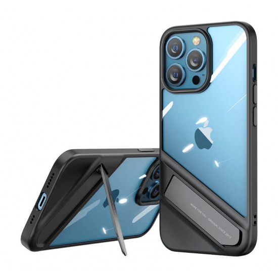 Ugreen iPhone 13 Pro Max Fusion Kickstand Case - Σκληρή Θήκη με Πλαίσιο Σιλικόνης και Stand - Black