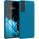 KW Samsung Galaxy S21 Θήκη Σιλικόνης Rubber TPU - Caribbean Blue - 54056.224