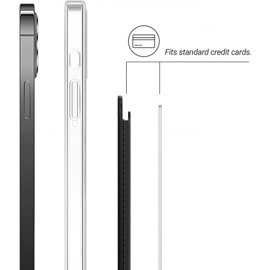 KW iPhone 12 Series / iPhone 13 Series Θήκη από Συνθετικό Δέρμα για Πιστωτικές Κάρτες - Black - 54606.01