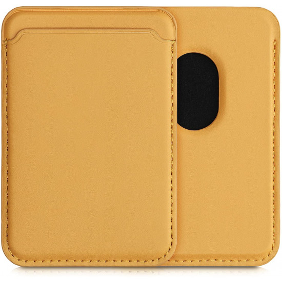 KW iPhone 12 Series / iPhone 13 Series Θήκη από Συνθετικό Δέρμα για Πιστωτικές Κάρτες - Yellow - 54606.06