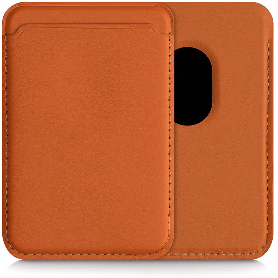 KW iPhone 12 Series / iPhone 13 Series Θήκη από Συνθετικό Δέρμα για Πιστωτικές Κάρτες - Orange - 54606.29