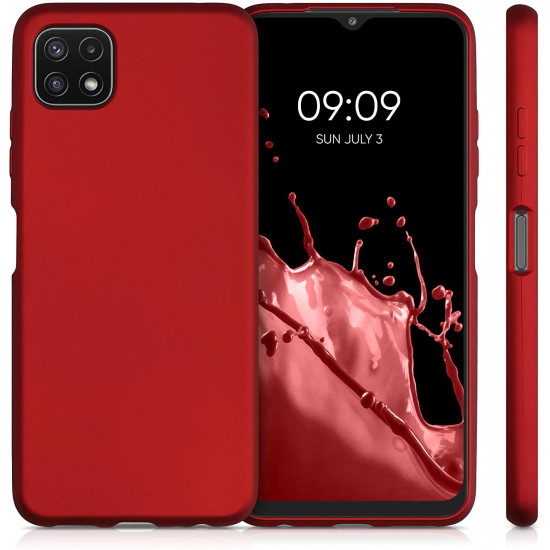 KW Samsung Galaxy A22 5G Θήκη Σιλικόνης TPU - Metallic Dark Red - 55247.36