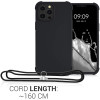 KW iPhone 13 Pro Max Θήκη Σιλικόνης TPU με Λουράκι - Black - 55977.01