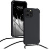 KW iPhone 13 Pro Max Θήκη Σιλικόνης TPU με Λουράκι - Black - 55977.01