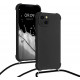 KW iPhone 13 Θήκη Σιλικόνης TPU με Λουράκι - Black - 55950.01