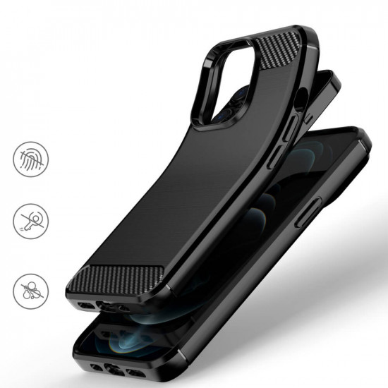 Nillkin iPhone 13 Synthetic Fiber Carbon Θήκη Σιλικόνης TPU - Black