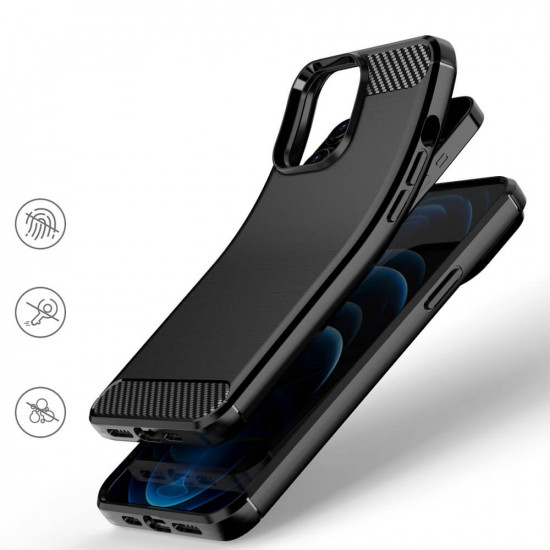 Nillkin iPhone 13 Pro Max Synthetic Fiber Carbon Θήκη Σιλικόνης TPU - Black
