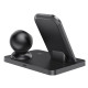 Hoco CW33 Handsome 3in1 Ασύρματος Φορτιστής Qi Charge για Smartphones, Ακουστικά και Apple iWatch 15W - Black