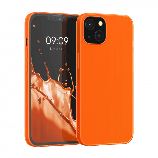 KW iPhone 13 Θήκη Σιλικόνης TPU - Neon Orange - 55943.69