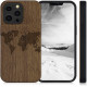 KW iPhone 13 Pro Θήκη από Φυσικό Ξύλο Design Travel Outline - Dark Brown - 55967.02