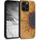 KW iPhone 13 Pro Θήκη από Φυσικό Ξύλο Design Wood Sunflower - Yellow / Dark Brown / Light Brown - 55967.03