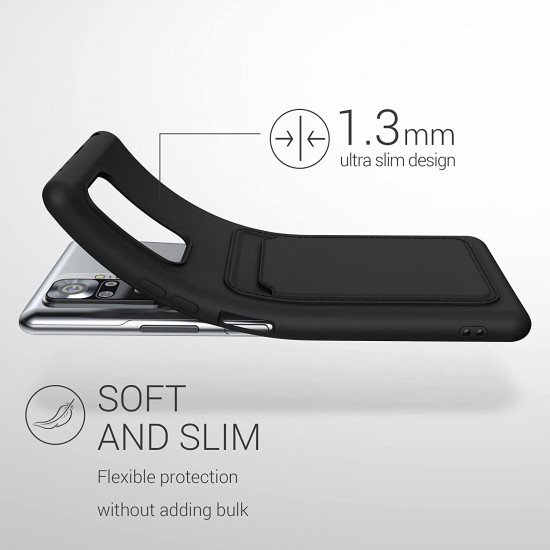 KW Xiaomi Redmi Note 10 Pro Θήκη Σιλικόνης TPU με Υποδοχή για Κάρτα - Black - 56049.47