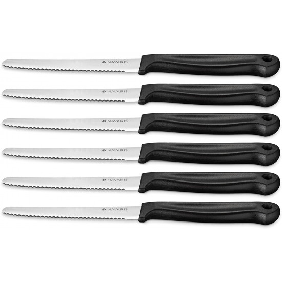 Navaris 6x Piece Knife Σετ με 6 Τεμάχια μαχαιριών - 10,8 cm - Black - 54111.01.06