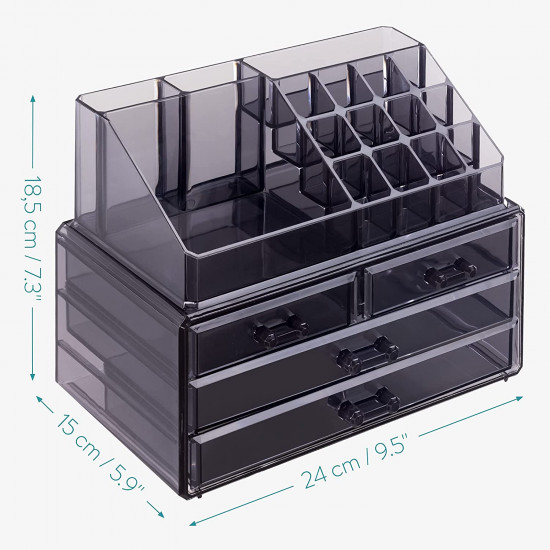 Navaris Make Up Storage Organizer Διοργανωτής Καλλυντικών - Black - 54656.01