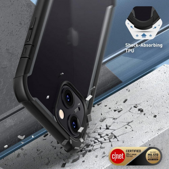i-Blason iPhone 13 / iPhone 14 Ares Σκληρή Θήκη με Πλαίσιο Σιλικόνης και Προστασία Οθόνης - Black