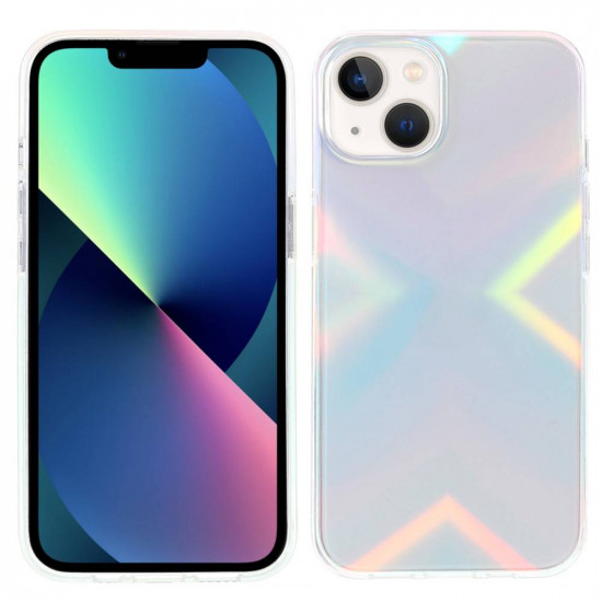 Kingxbar iPhone 13 Streamer Series Σκληρή Θήκη με Πλαίσιο Σιλικόνης - Triangle Pattern - Multicolor