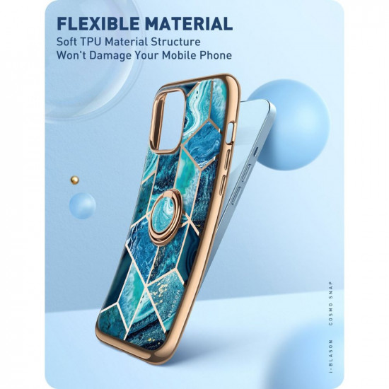 i-Blason iPhone 13 IBLSN Cosmo Snap Σκληρή Θήκη με Δαχτυλίδι Συγκράτησης - Ocean Blue