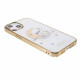 Kingxbar iPhone 13 Pro Max Moon Series Σκληρή Θήκη με Swarovski Crystals - Flower - Gold - Διάφανη