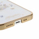 Kingxbar iPhone 13 Pro Max Moon Series Σκληρή Θήκη με Swarovski Crystals - Flower - Gold - Διάφανη