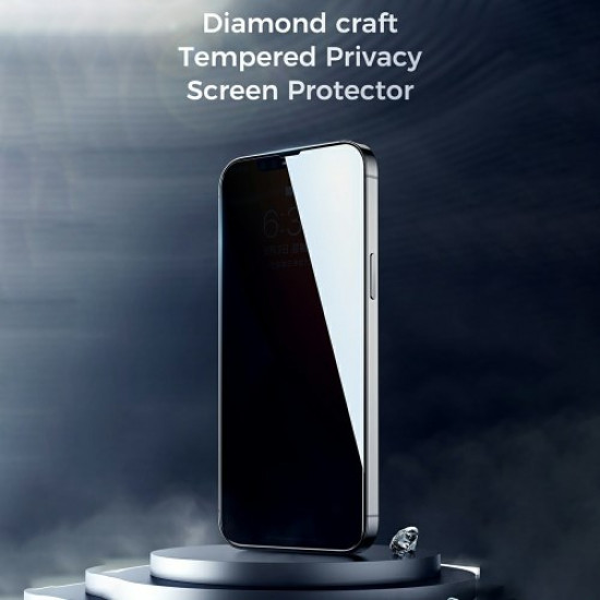 Joyroom iPhone 13 / iPhone 13 Pro Knight Series 2.5D Privacy TG 9H Full Screen Tempered Glass Αντιχαρακτικό Γυαλί Οθόνης - Black - JR-PF902