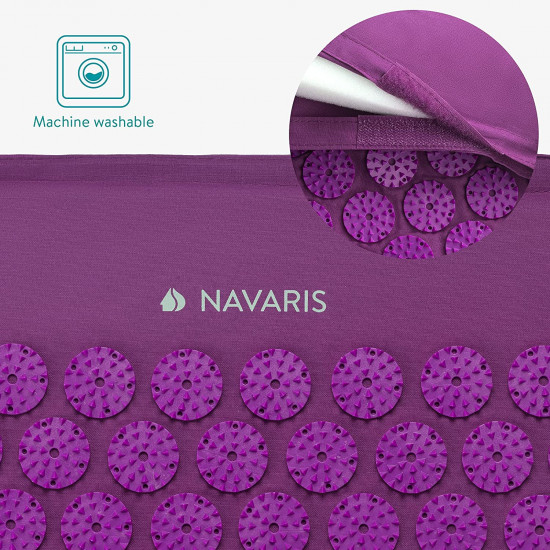 Navaris 2-in-1 Acupressure Mat and Pillow Set Σετ 2 σε 1 Χαλάκι και Μαξιλάρι Μασάζ - Purple - 52759.26.26