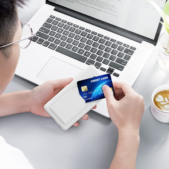 KW Xiaomi Poco X3 NFC / X3 Pro Θήκη Σιλικόνης TPU με Υποδοχή για Κάρτα - White - 56050.48