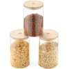 Navaris Glass Storage Jars Set Σετ 3 Γυάλινα Βάζα Αποθήκευσης - 1L - Διάφανα - 54600.02.03