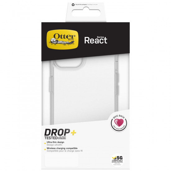 OtterBox iPhone 13 React Σκληρή Θήκη με Πλαίσιο Σιλικόνης - Διάφανη