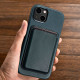 iCarer iPhone 13 Leather Oil Wax Θήκη από Γνήσιο Δέρμα με MagSafe - Blue