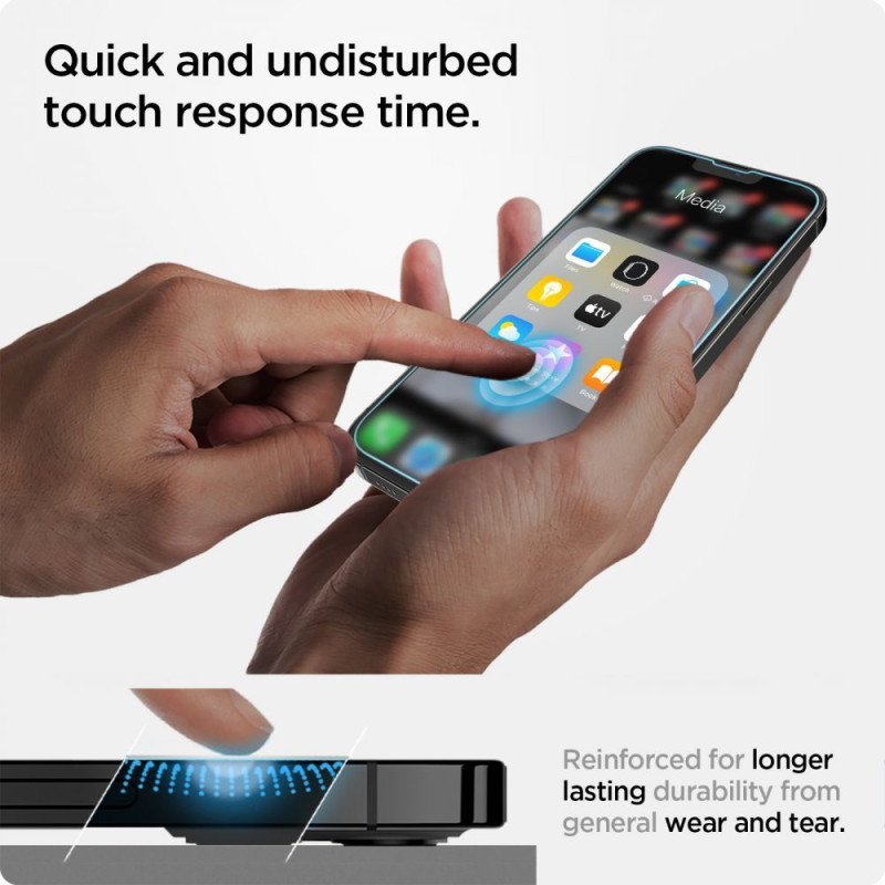 Spigen iPhone 13 / 13 Pro Glas.TR EZ Fit 0.2mm 2.5D 9H Tempered Glass Αντιχαρακτικό Γυαλί Οθόνης - Clear - AGL03724 Spigen iPhone 13 / 13 Pro Glas.TR EZ Fit 0.2mm 2.5D 9H Tempered Glass Αντιχαρακτικό Γυαλί Οθόνης - Clear - AGL03724