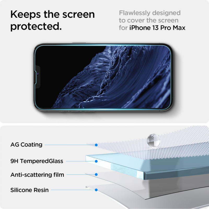 Spigen iPhone 13 / 13 Pro Glas.TR EZ Fit 0.2mm 2.5D 9H Tempered Glass Αντιχαρακτικό Γυαλί Οθόνης - Clear - AGL03724 Spigen iPhone 13 / 13 Pro Glas.TR EZ Fit 0.2mm 2.5D 9H Tempered Glass Αντιχαρακτικό Γυαλί Οθόνης - Clear - AGL03724
